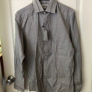Men's Dress Shirt PARC 81 Size 15 1/2 Black/Grey color